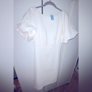 NWT Ann Taylor White Dress with puff sleeves